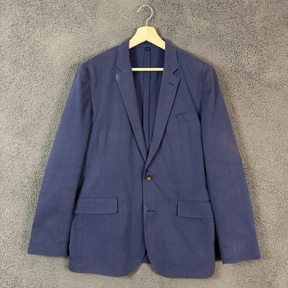 J Crew Blazer Mens 40R Blue Ludlow Regular Fit Somelos Cotton Stretch Formal